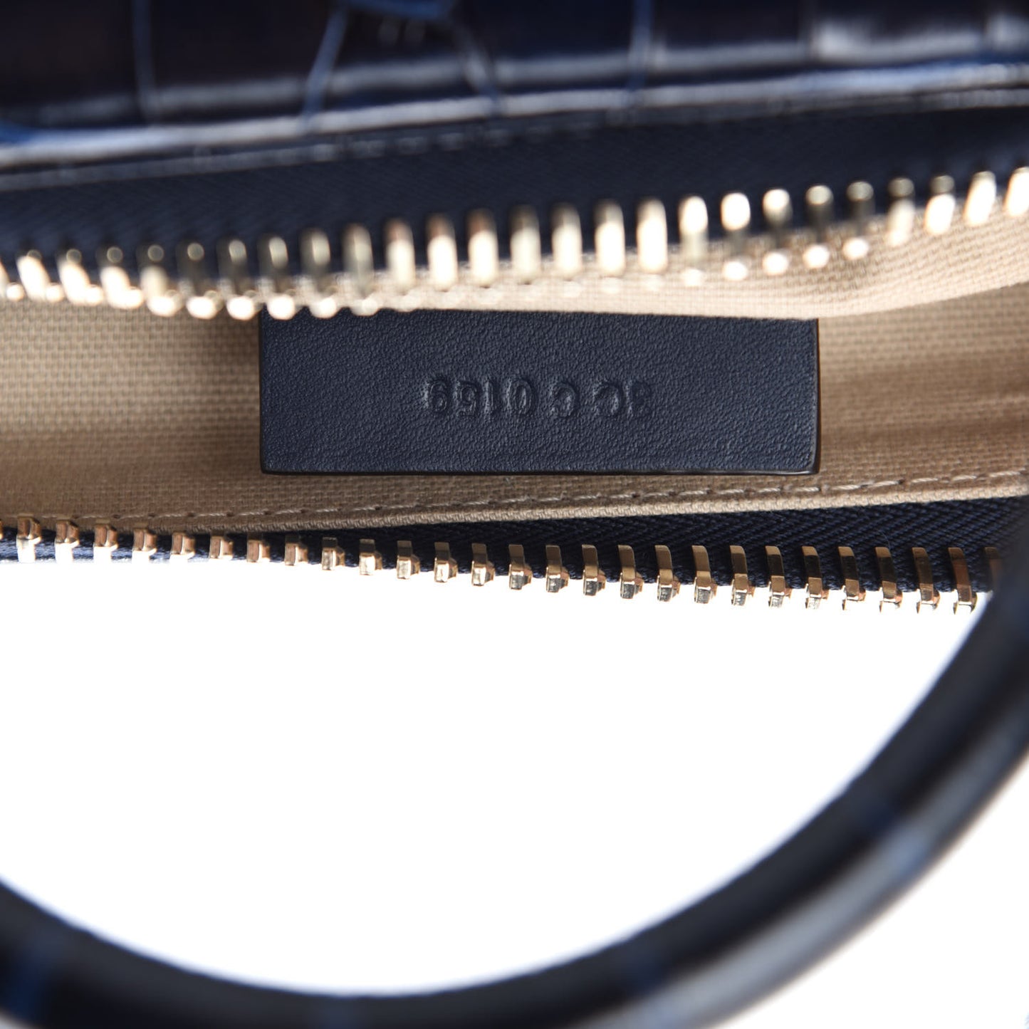 Calfskin Crocodile Embossed Small Antigona Navy