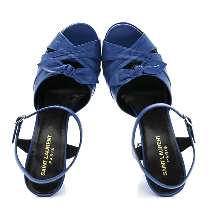 Saint Laurent Goatskin Candy 80 Platform Sandals 39.5 New Bleu 2 of 10