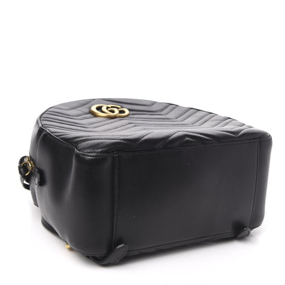 Gucci Calfskin Matelasse GG Marmont Dome Backpack Black 3 of 9