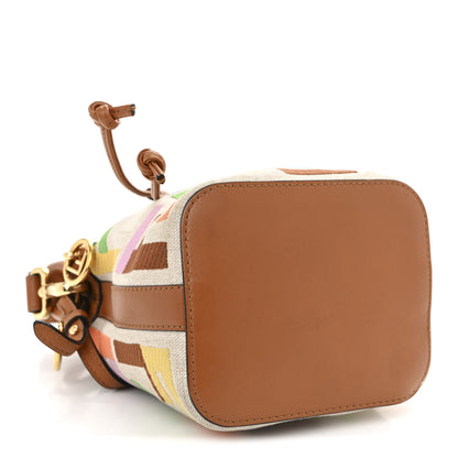 Fendi Kuban Canvas Vitello King F is Fendi FF Embroidered Mini Mon Tresor Bucket Bag Multicolor Cuoio 4 of 13