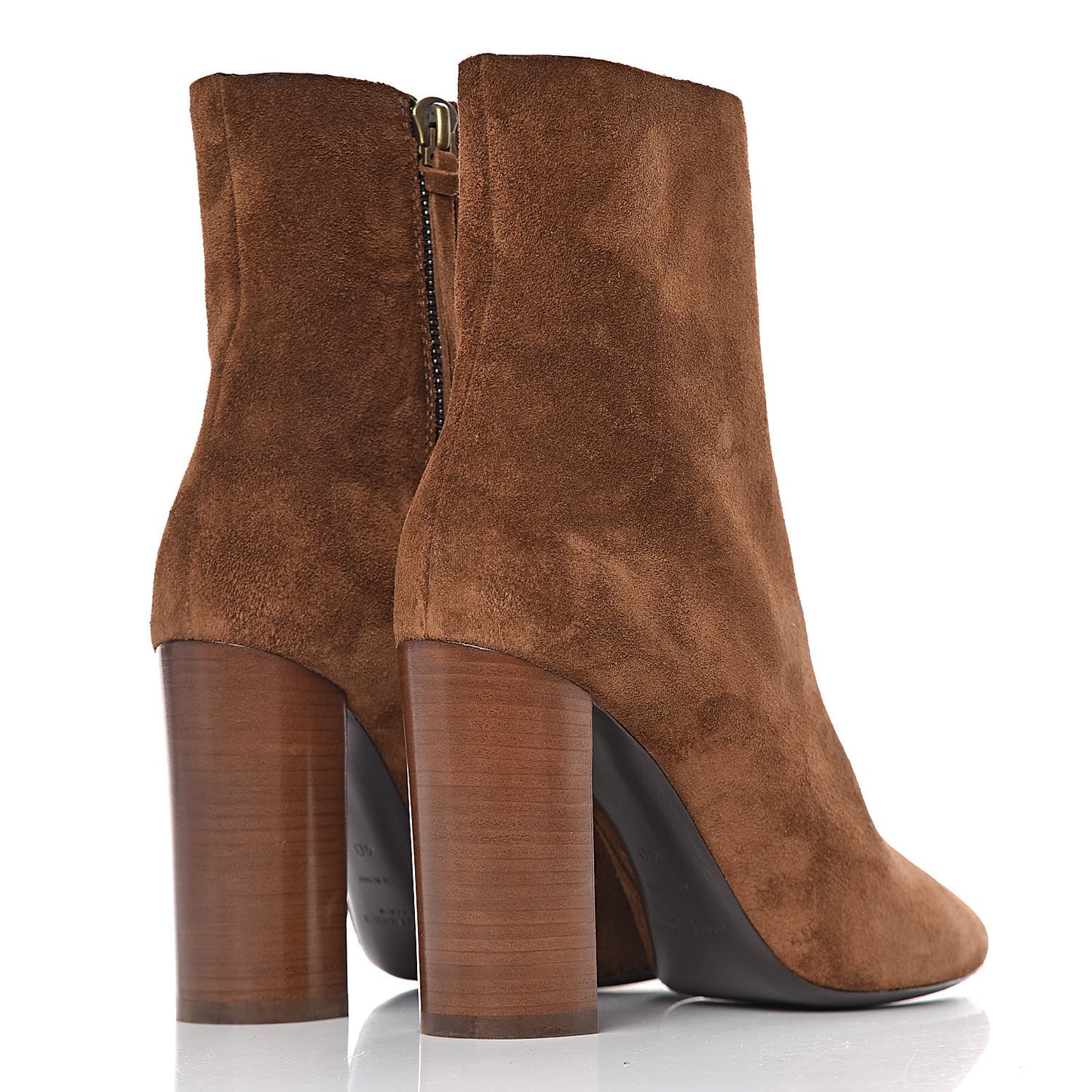 Suede Loulou Ankle 95 Zip Boot 40 Dark Brown