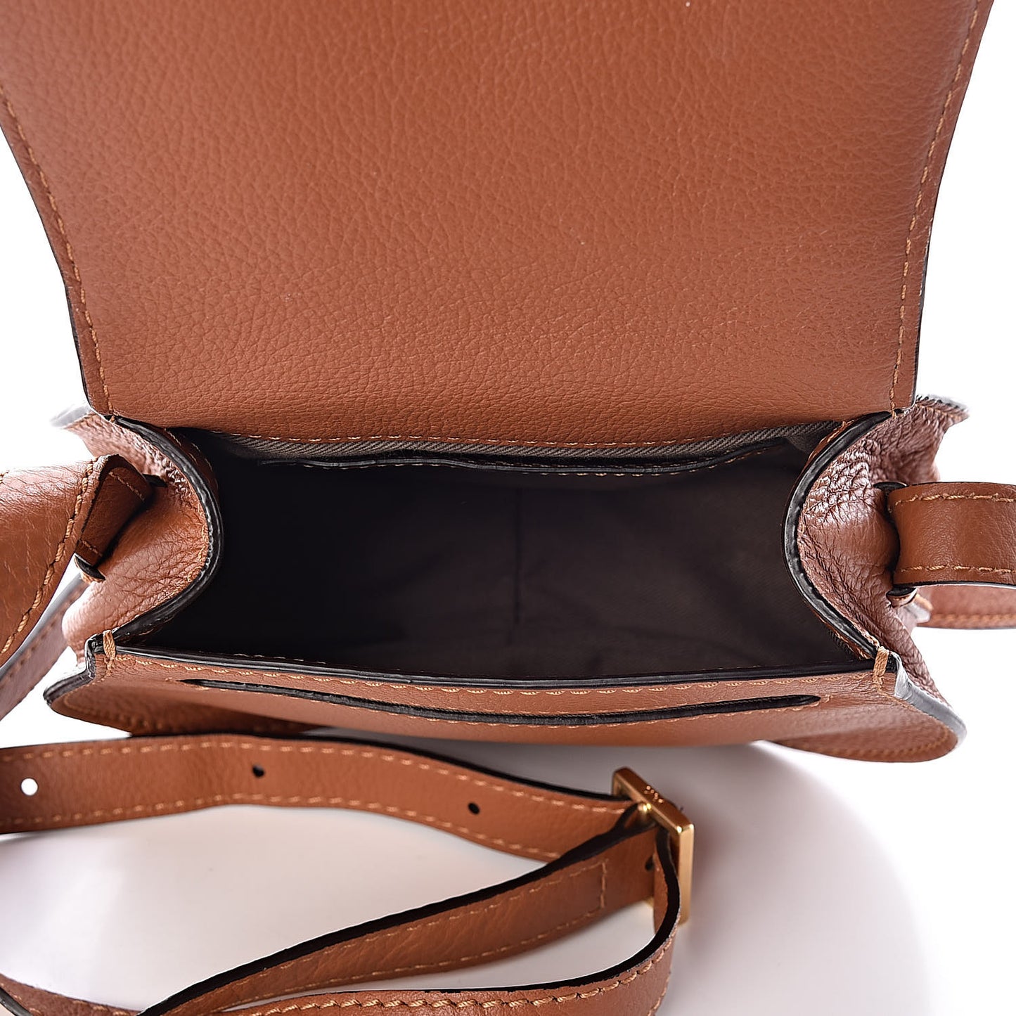 Calfskin Mini Marcie Round Crossbody Bag Mustard Brown