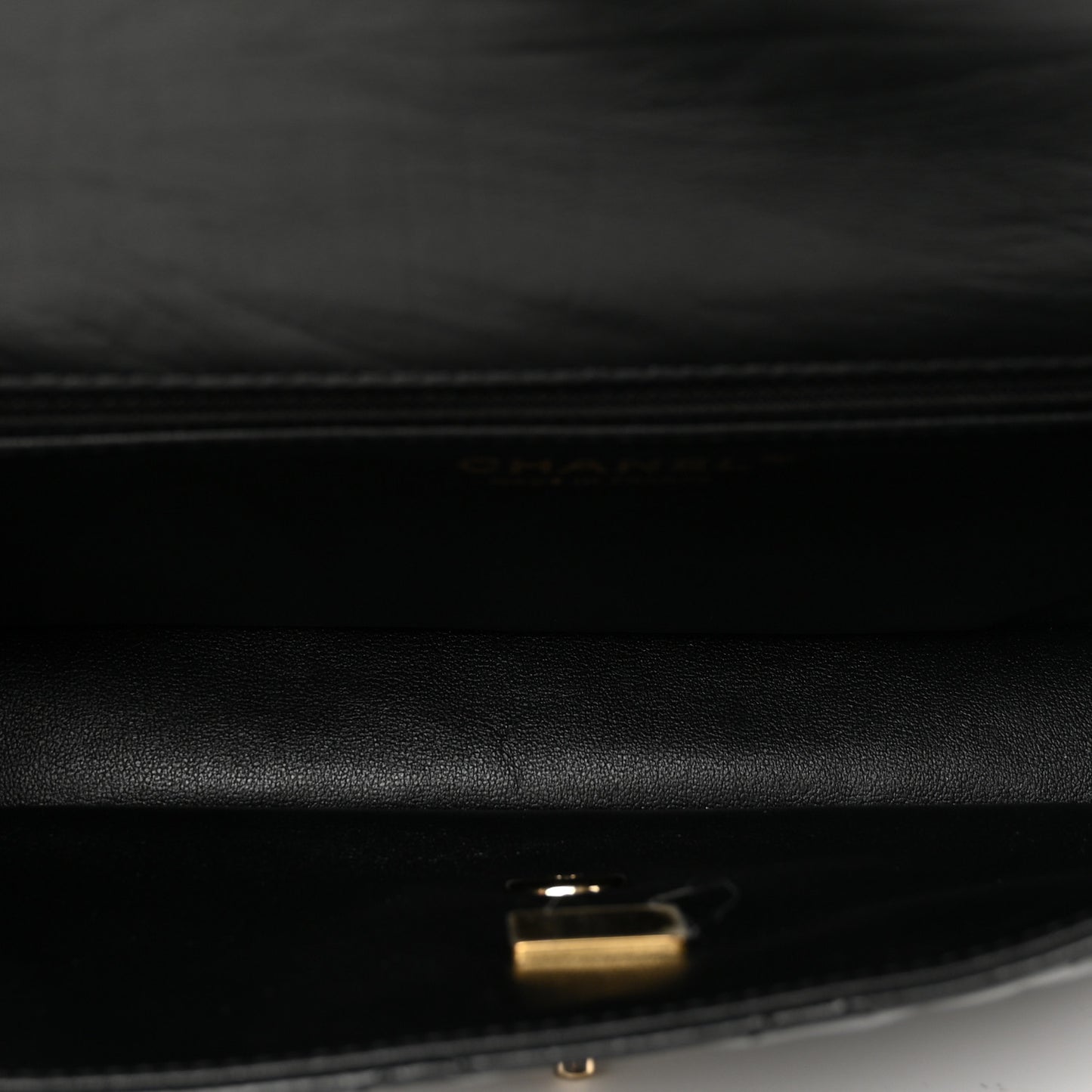 Crumpled Calfskin Quilted Clutch Black