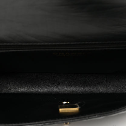 Chanel Crumpled Calfskin Quilted Clutch Black 5 of 7