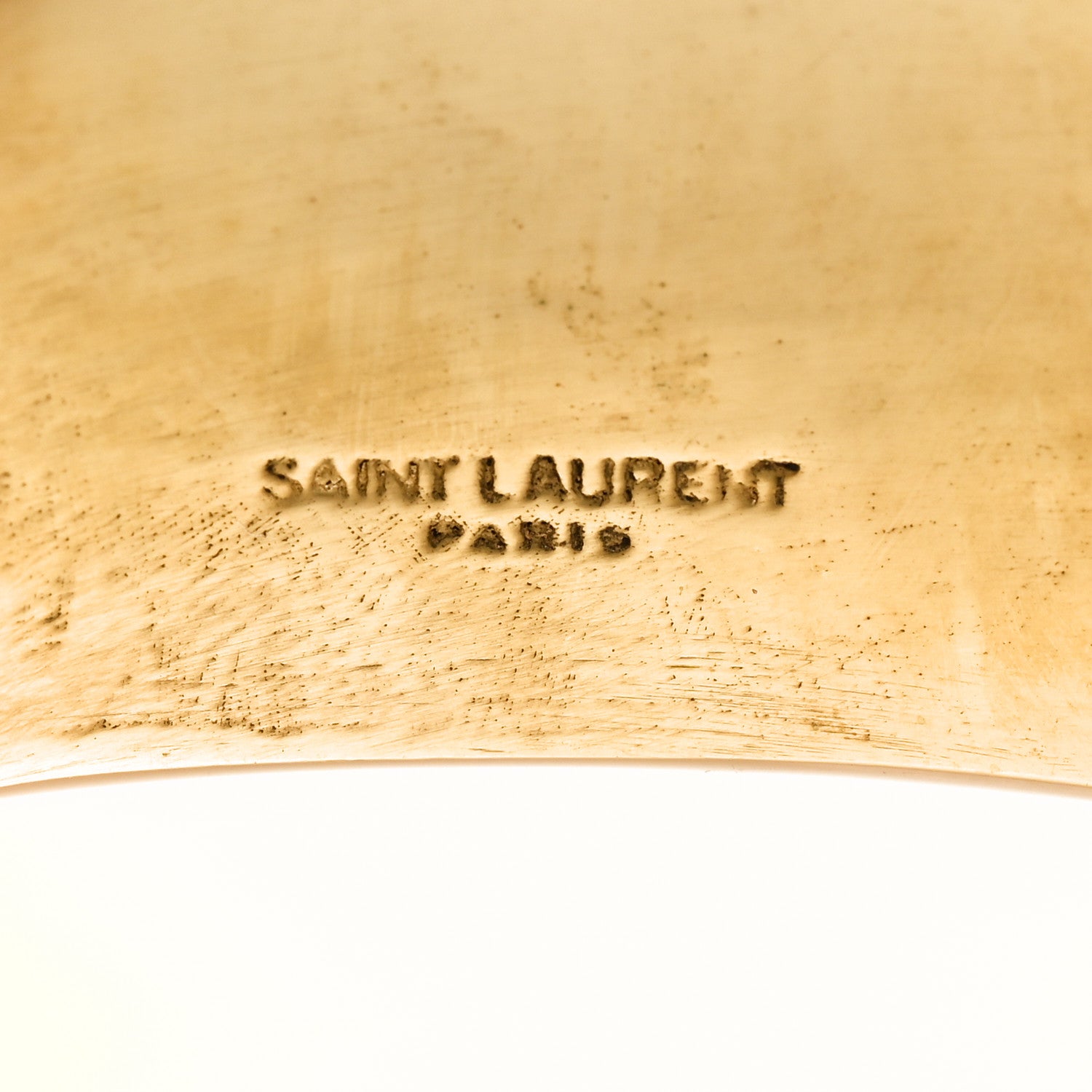 Saint Laurent Brass Carnelian Square Cuff Bracelet S Rouge Dore 4 of 5