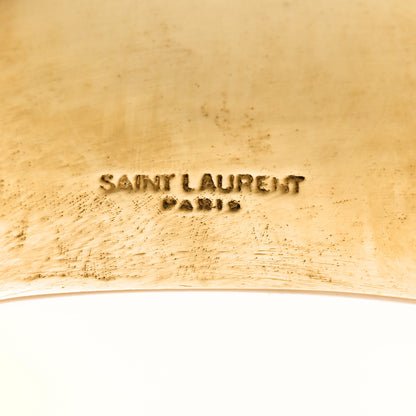 Saint Laurent Brass Carnelian Square Cuff Bracelet S Rouge Dore 4 of 5