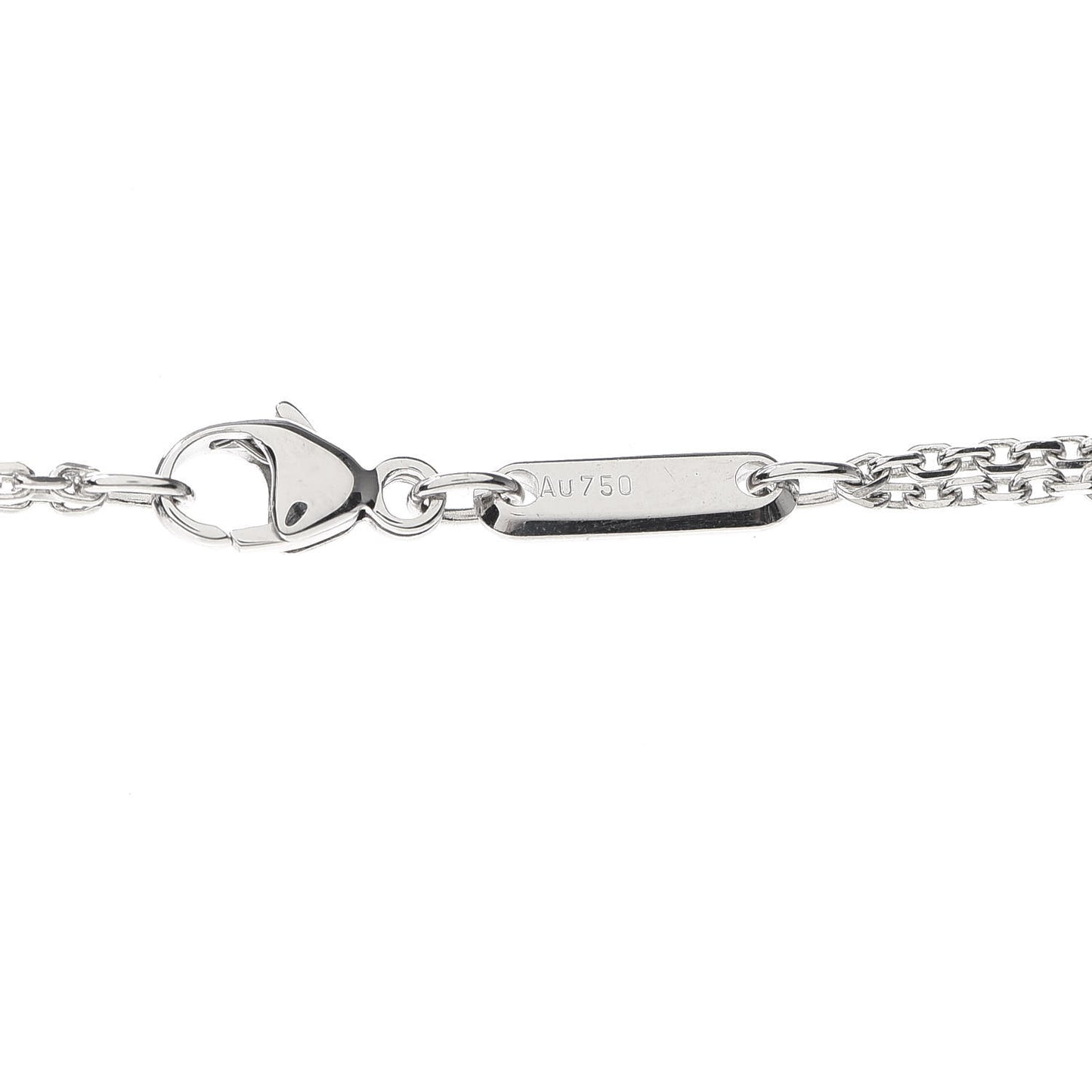 18K White Gold Diamond Om Pendant Necklace