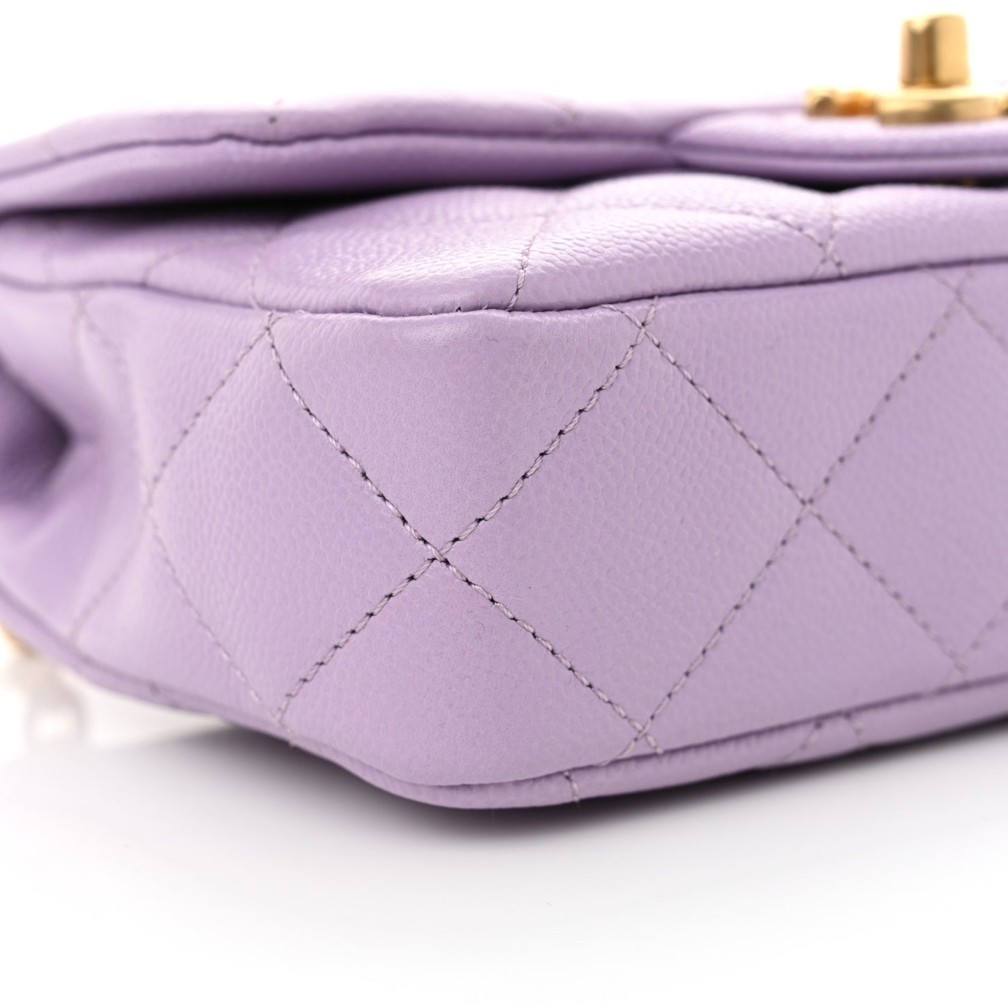 Caviar Quilted Mini Rectangular Sweetheart Flap Light Purple