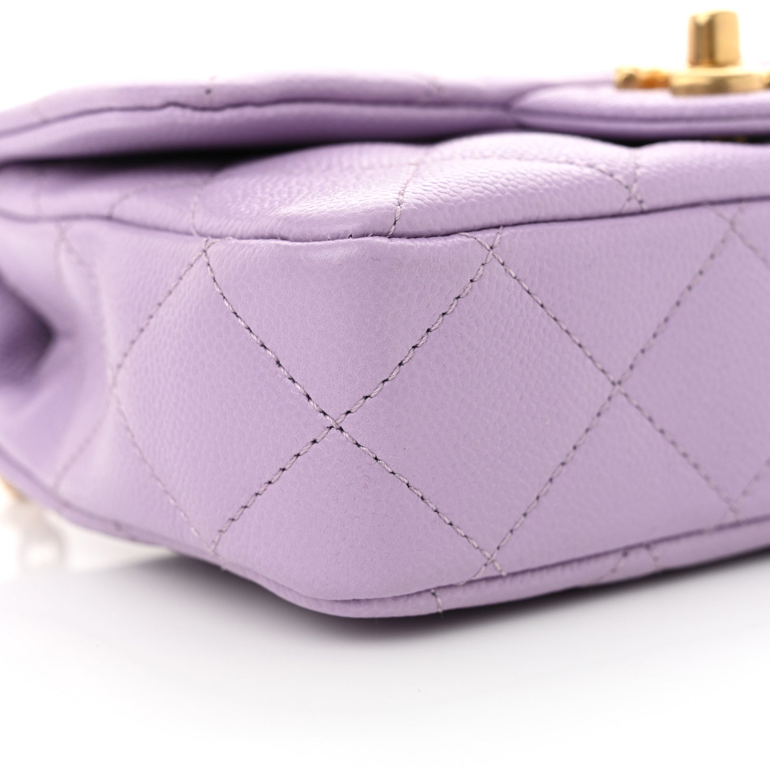 Chanel Caviar Quilted Mini Rectangular Sweetheart Flap Light Purple 9 of 10