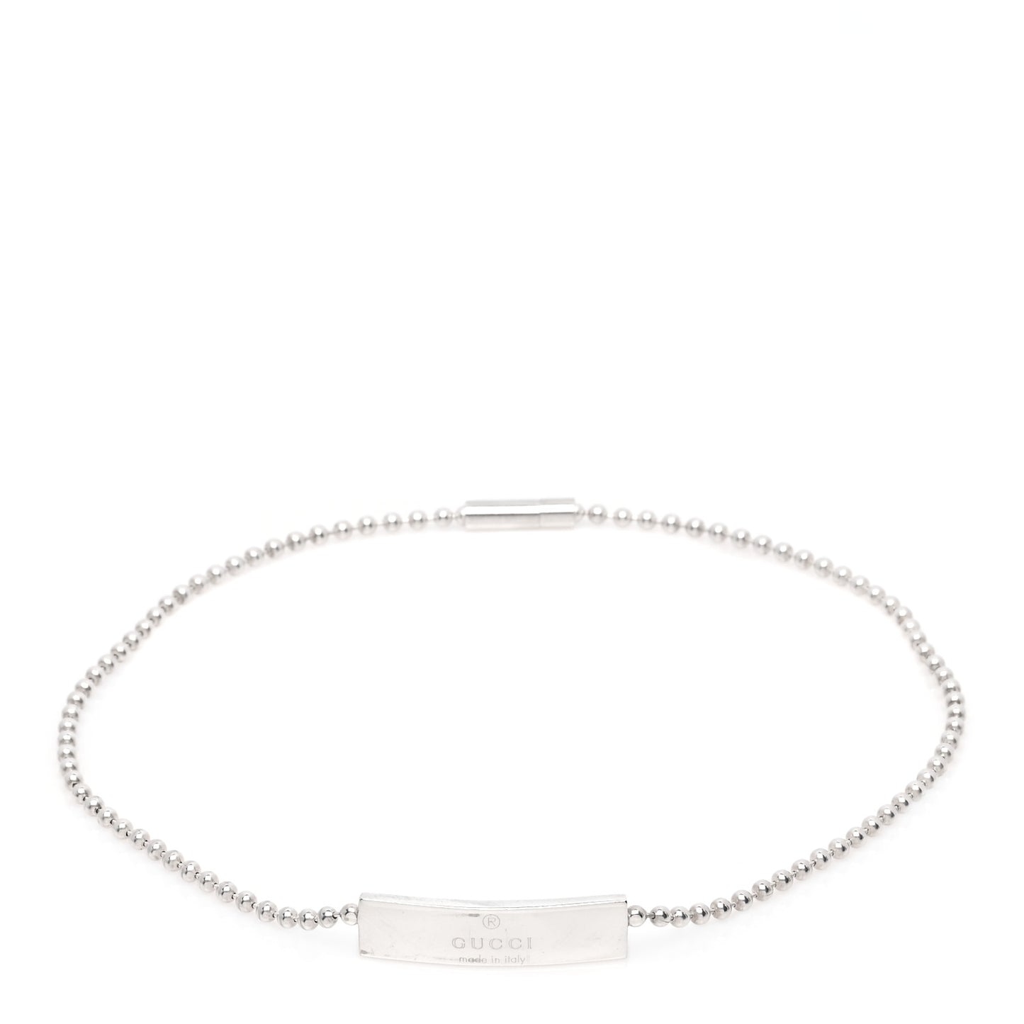 Sterling Silver Beaded Chain ID Bracelet
