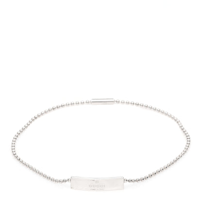 Gucci Sterling Silver Beaded Chain ID Bracelet 1 of 6
