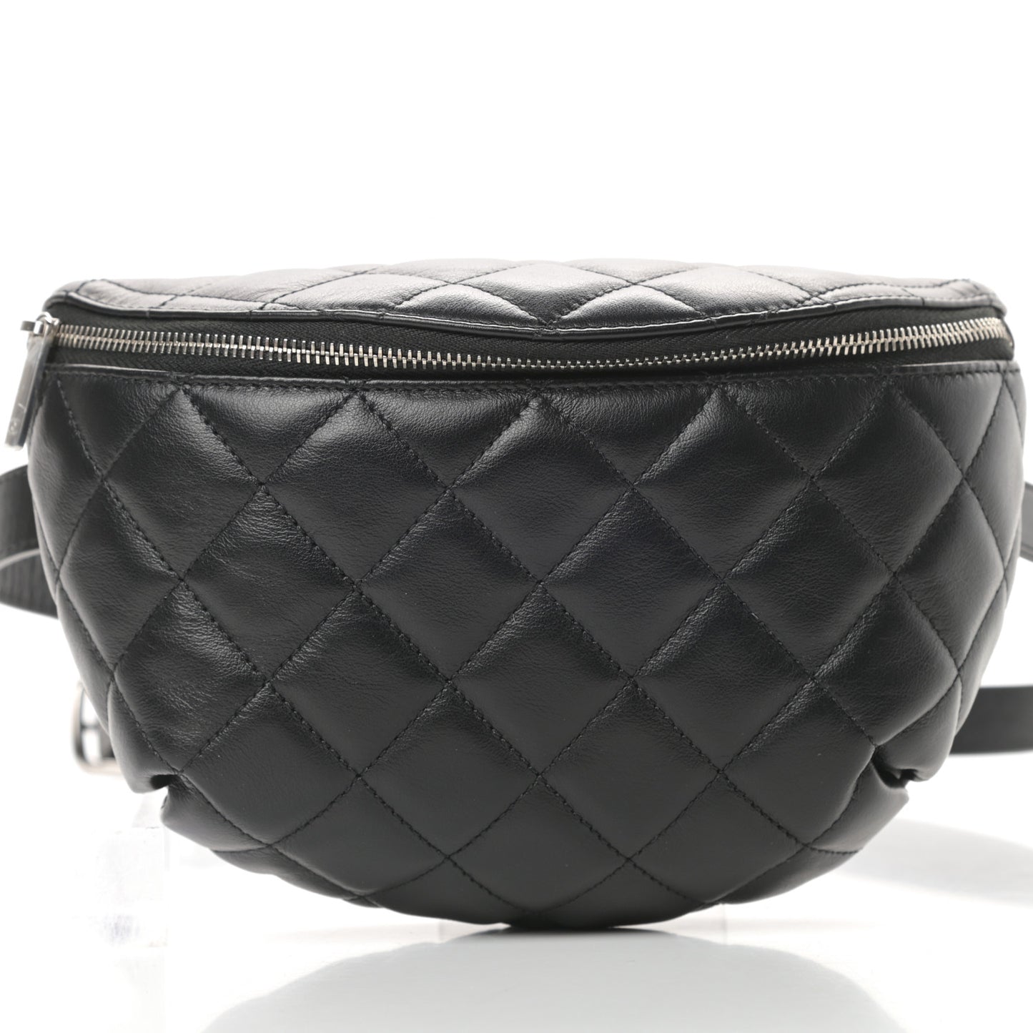Calfskin Quilted Waist Belt Bag Black