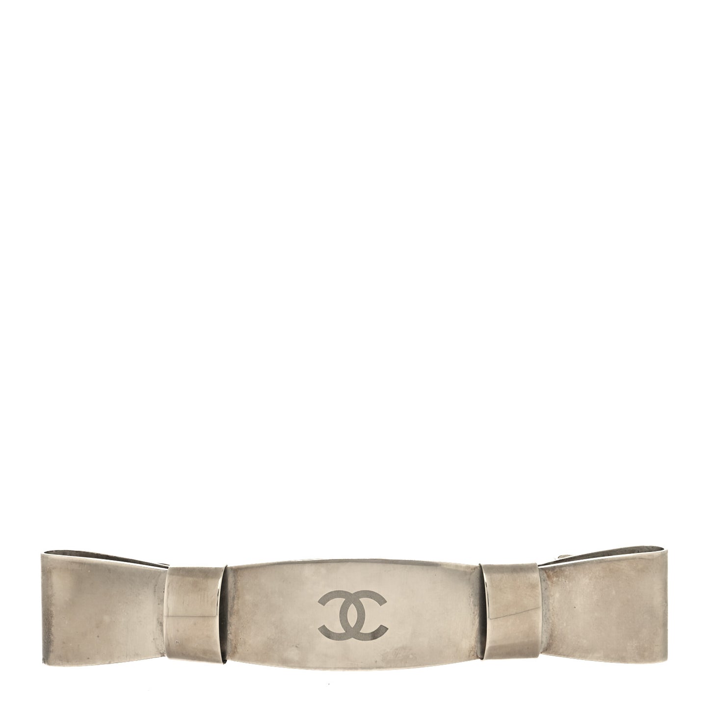 Metal Bow Hair Barrette Silver