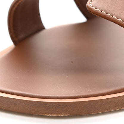 Hermes Box Calfskin Oran Sandals 39.5 Gold 9 of 9