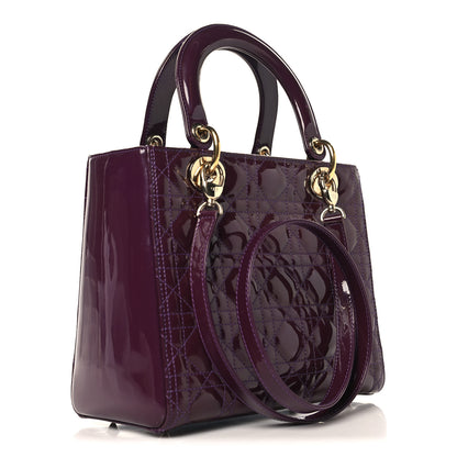 Christian Dior Patent Cannage Medium Lady Dior Purple 3 of 13