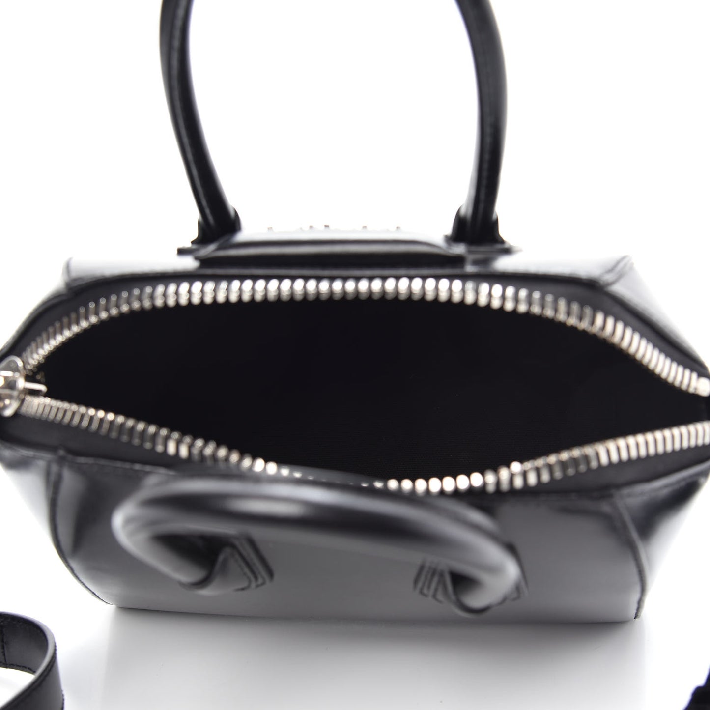 Shiny Lord Calfskin Mini Antigona Black