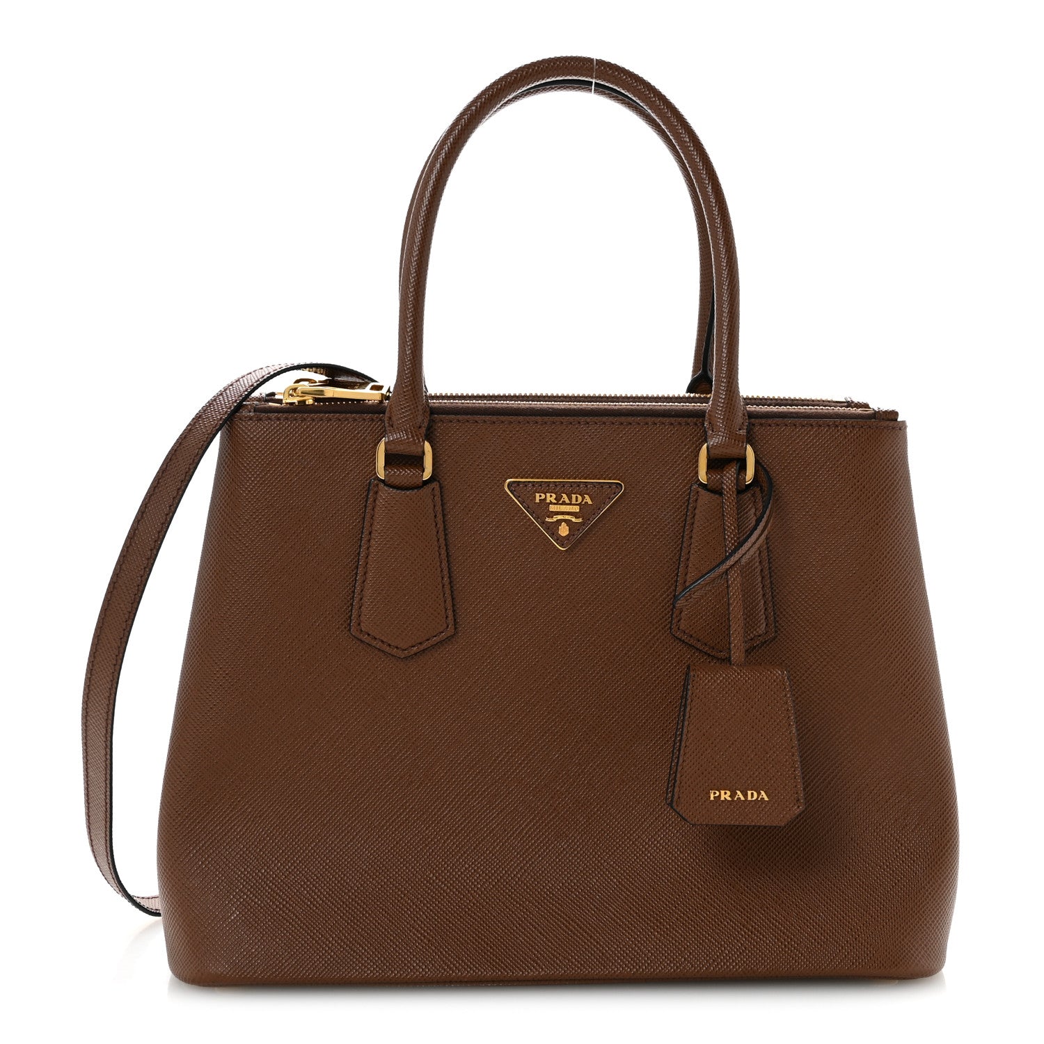 Prada Saffiano Cuir Medium Galleria Double Zip Tote Palissandro 1 of 13