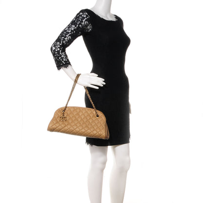 Chanel Metallic Calfskin Quilted Medium Just Mademoiselle Gold 2 of 7