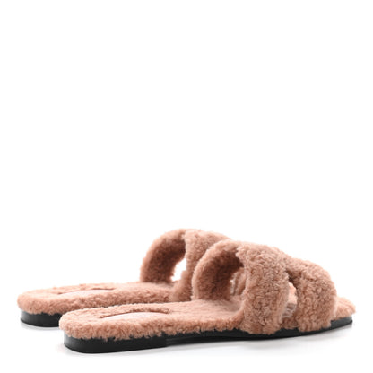 Hermes Woolskin Oran Sandals 39 Rose Aube 3 of 4
