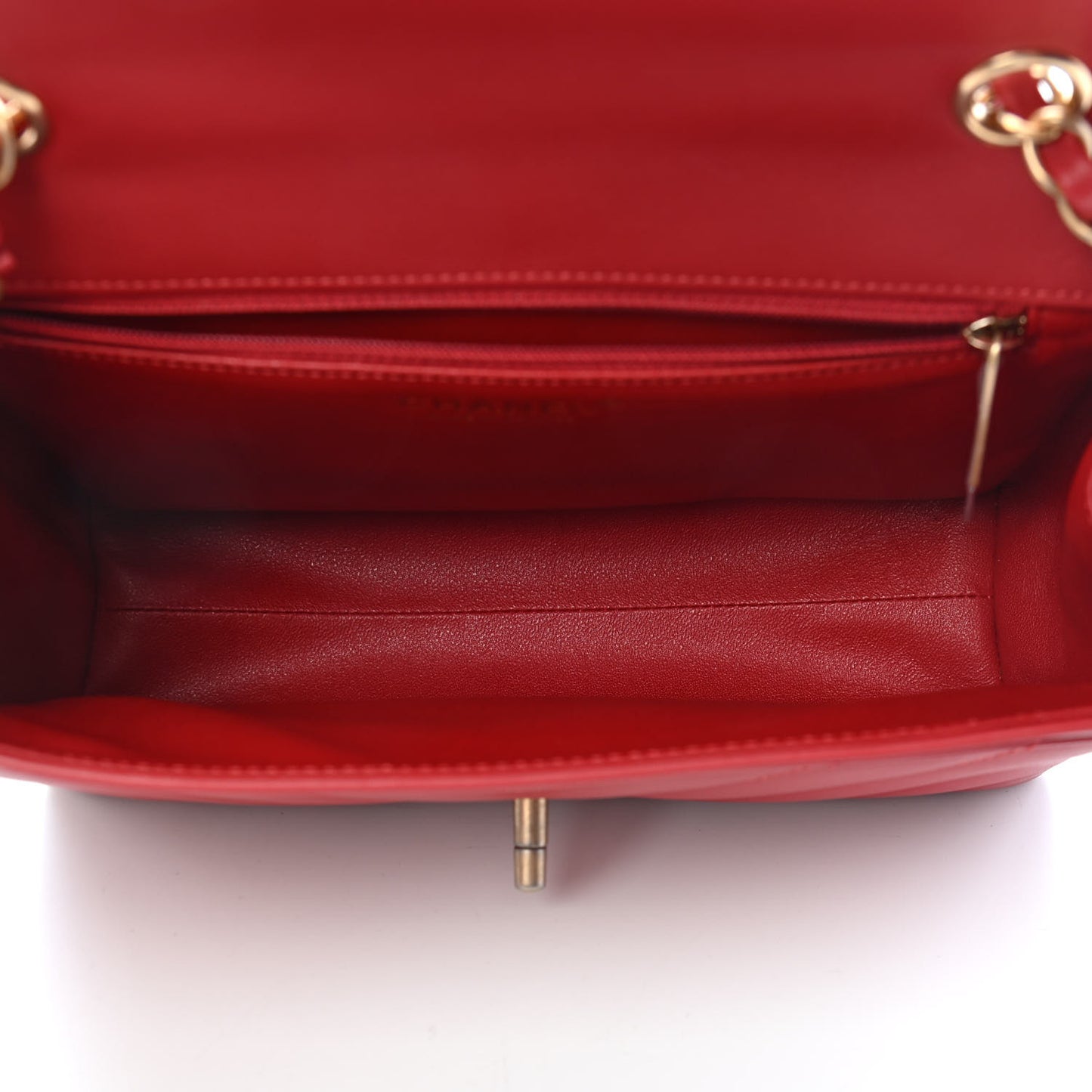 Calfskin Quilted Chevron In The City Bag Red