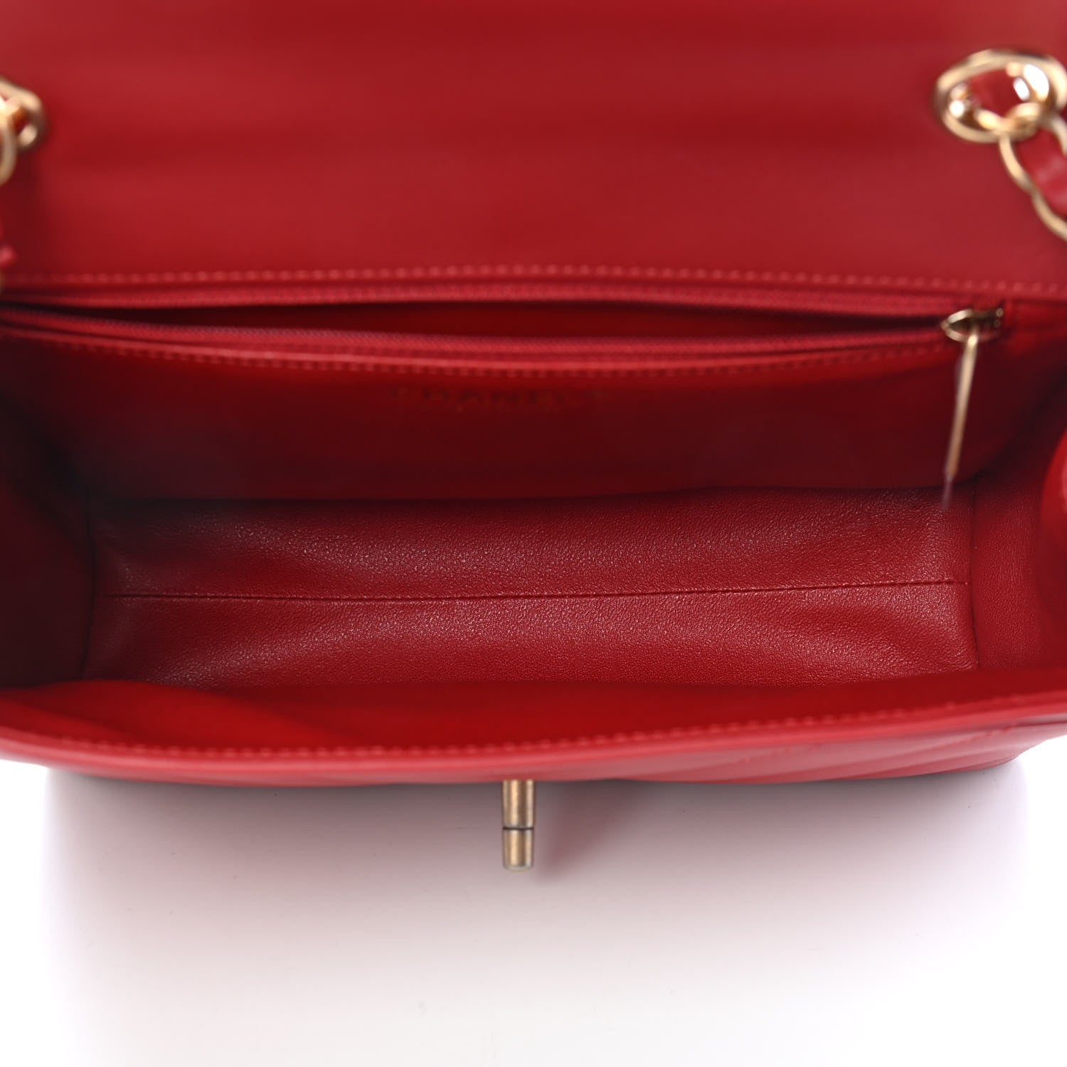 Chanel Calfskin Quilted Chevron In The City Bag Red 5 of 9