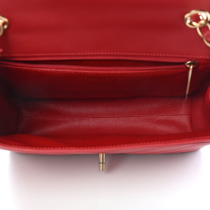 Chanel Calfskin Quilted Chevron In The City Bag Red 5 of 9