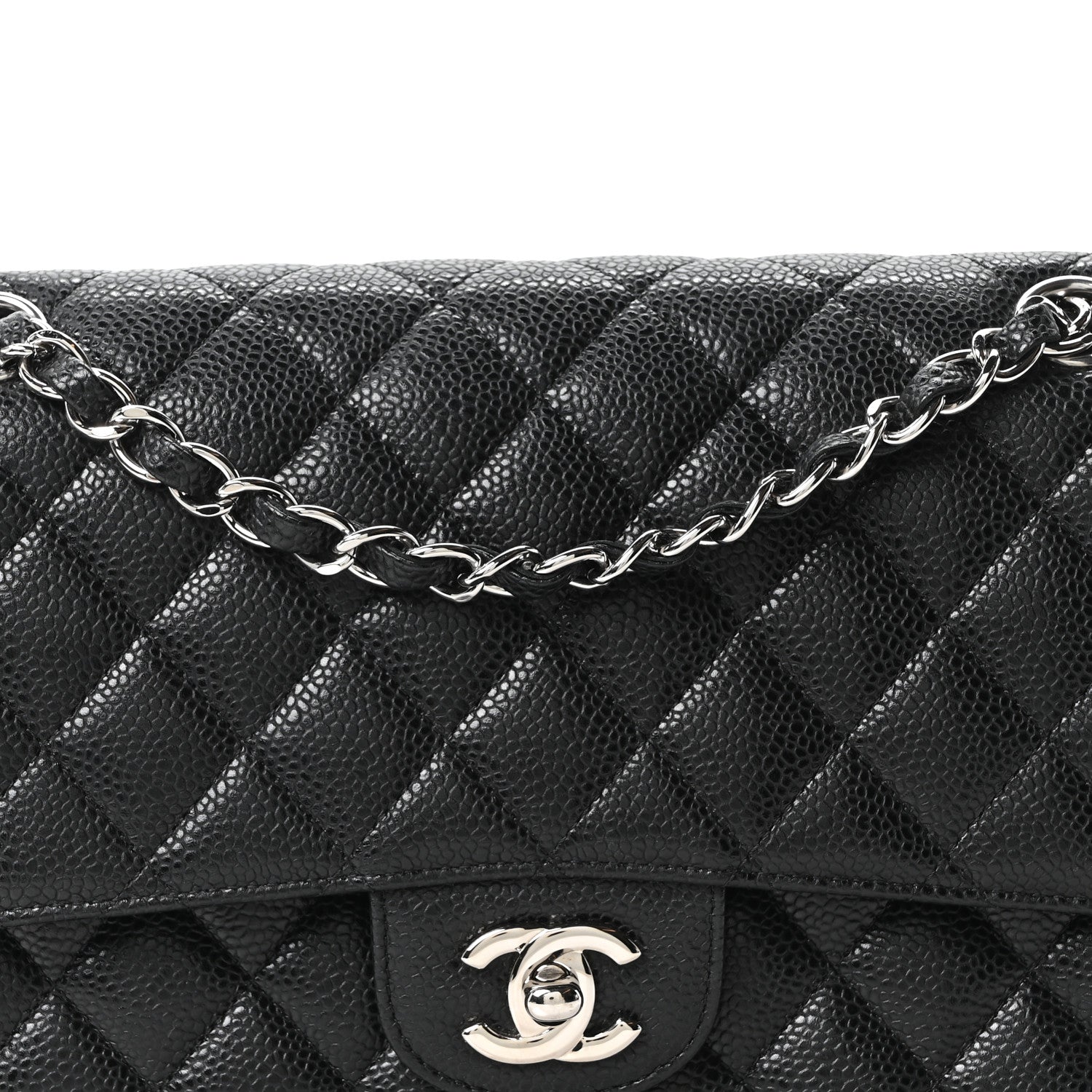 Chanel Caviar Quilted Medium Double Flap Black 8 of 10