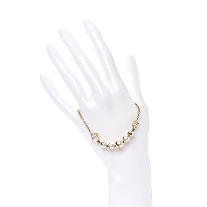 Christian Dior Pearl CD Logo Bracelet Gold 2 of 6