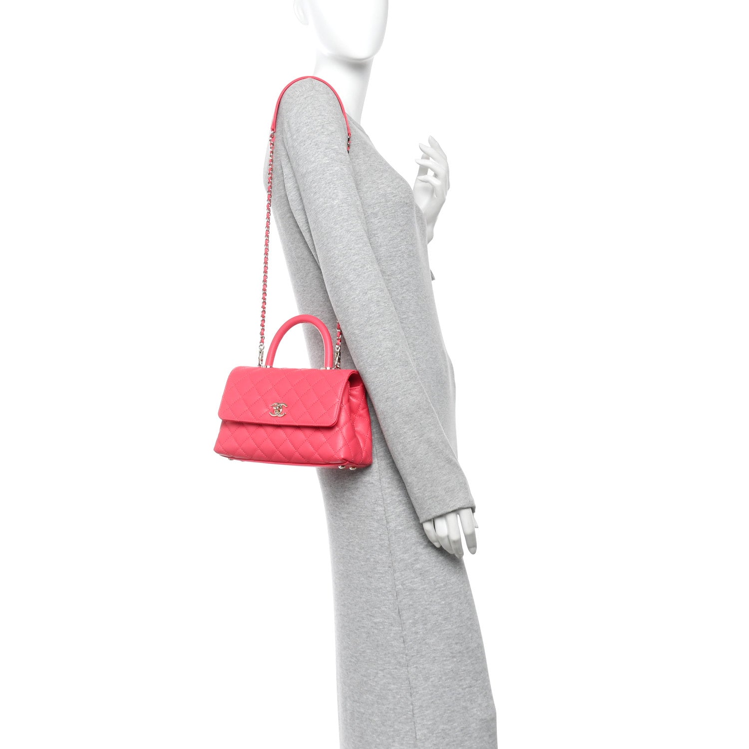 Chanel Caviar Quilted Mini Coco Handle Flap Pink 2 of 11