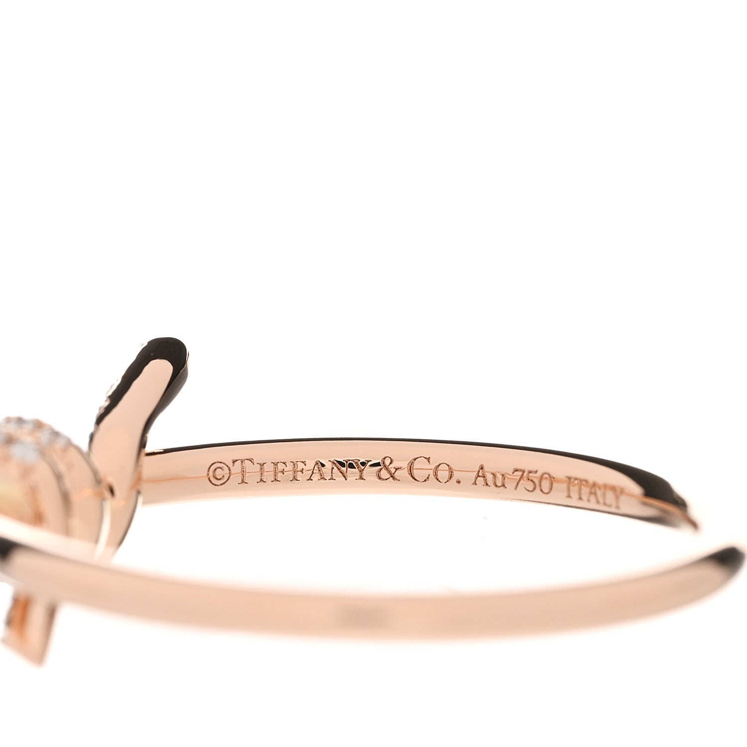 Tiffany 18K Rose Gold Diamond Small Knot Ring 55 7.25 4 of 6