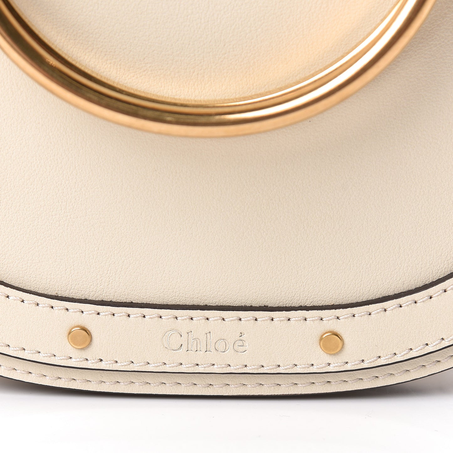 Calfskin Suede Small Nile Bracelet Bag Off White