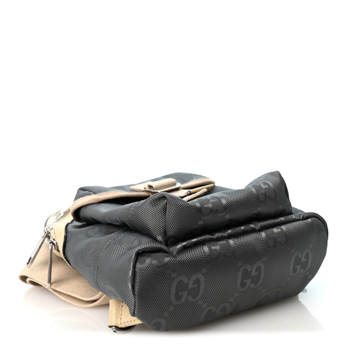 Gucci Econyl Nylon Monogram Off The Grid Sling Backpack Graphite Grey New Plaster 4 of 10