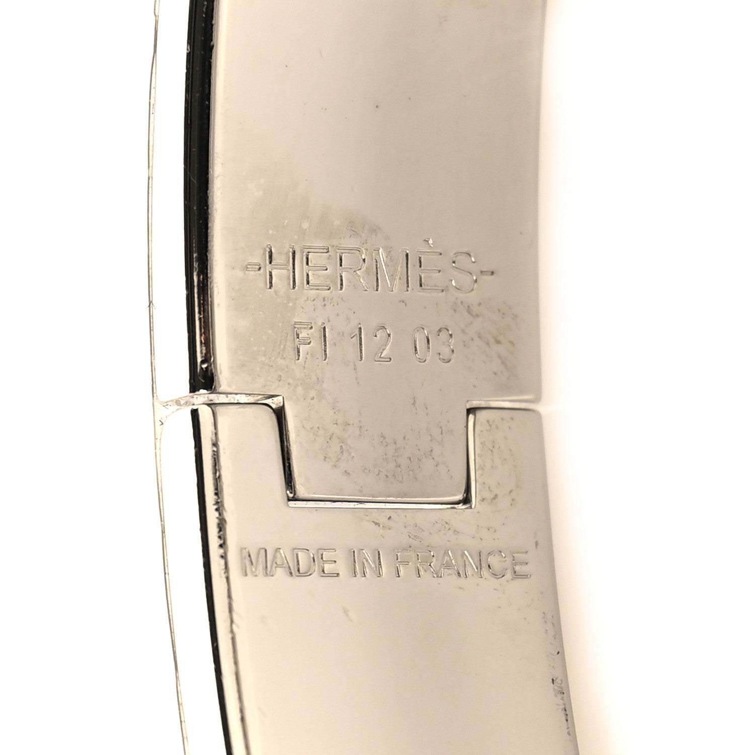 Hermes Enamel Narrow Print Imprime Panoplie Grand Classique Clic Clac HH Bracelet GM White 4 of 4