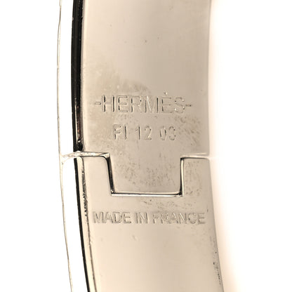 Hermes Enamel Narrow Print Imprime Panoplie Grand Classique Clic Clac HH Bracelet GM White 4 of 4