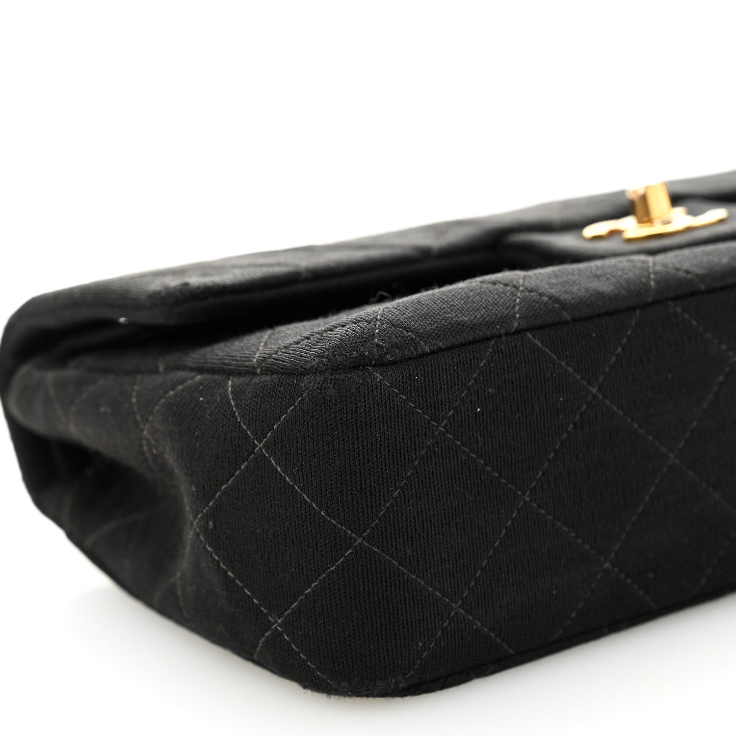 Chanel Jersey Quilted Small Double Flap Black 9 of 12