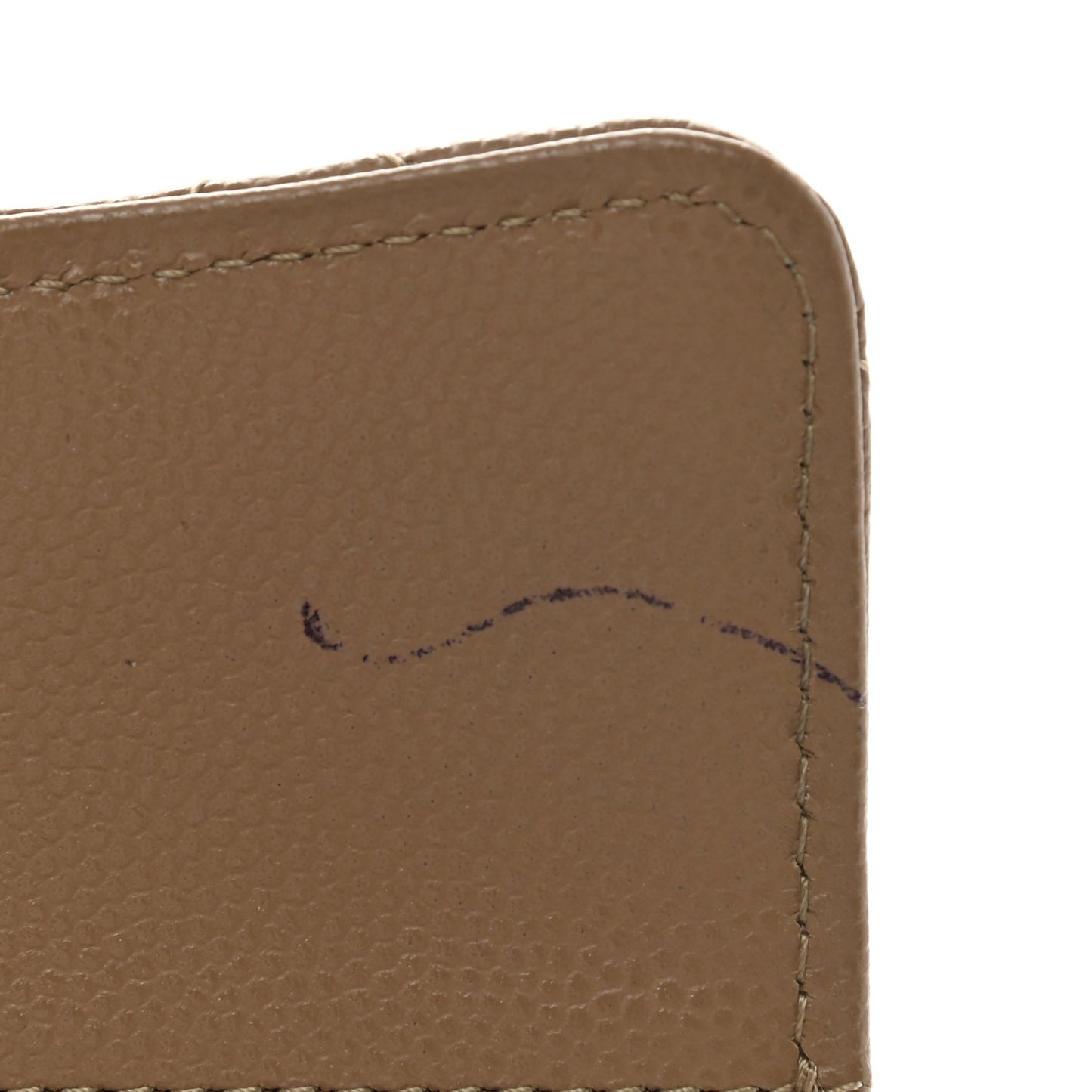 Caviar Quilted Compact Flap Wallet Dark Beige
