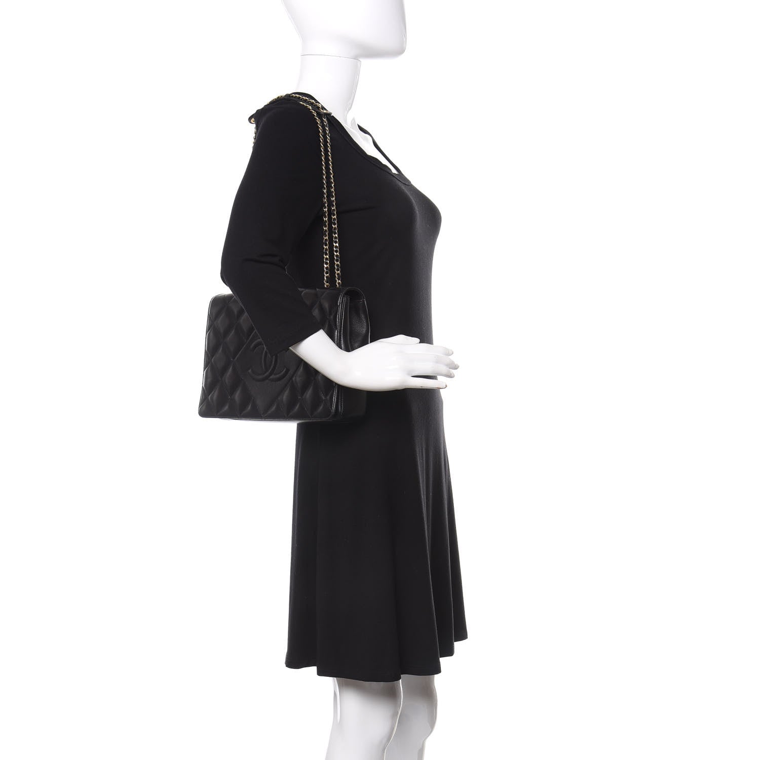 Chanel Lambskin Quilted Medium Diamond CC Flap Black 2 of 10