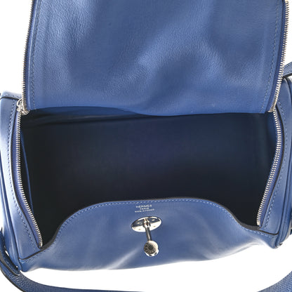 Hermes Swift Epsom Lindy 26 Tressage De Cuir Bleu Brighton Capucine Bleu Saphir 5 of 11