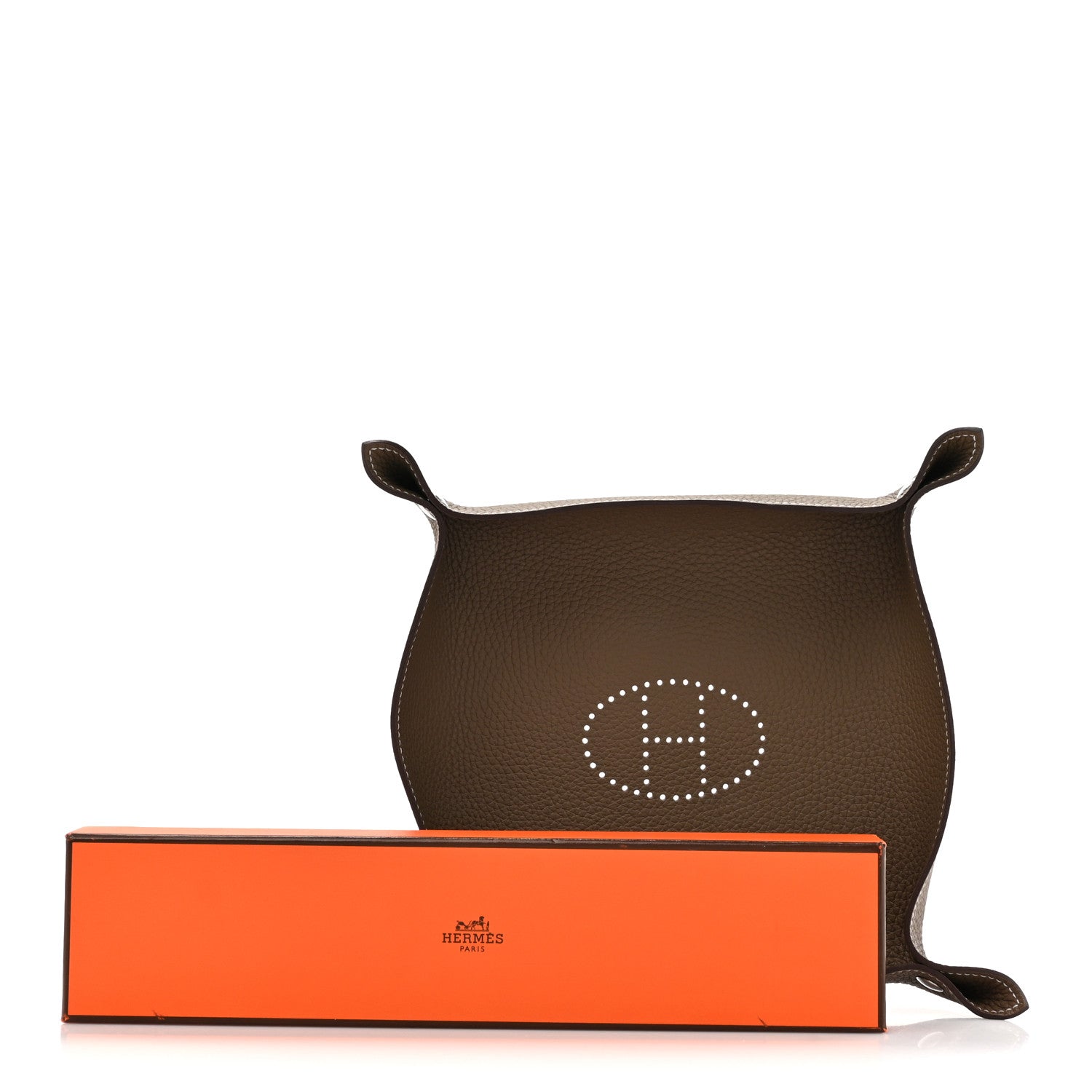 Hermes Taurillon Clemence Mises et Relances Change Tray Etoupe 6 of 6