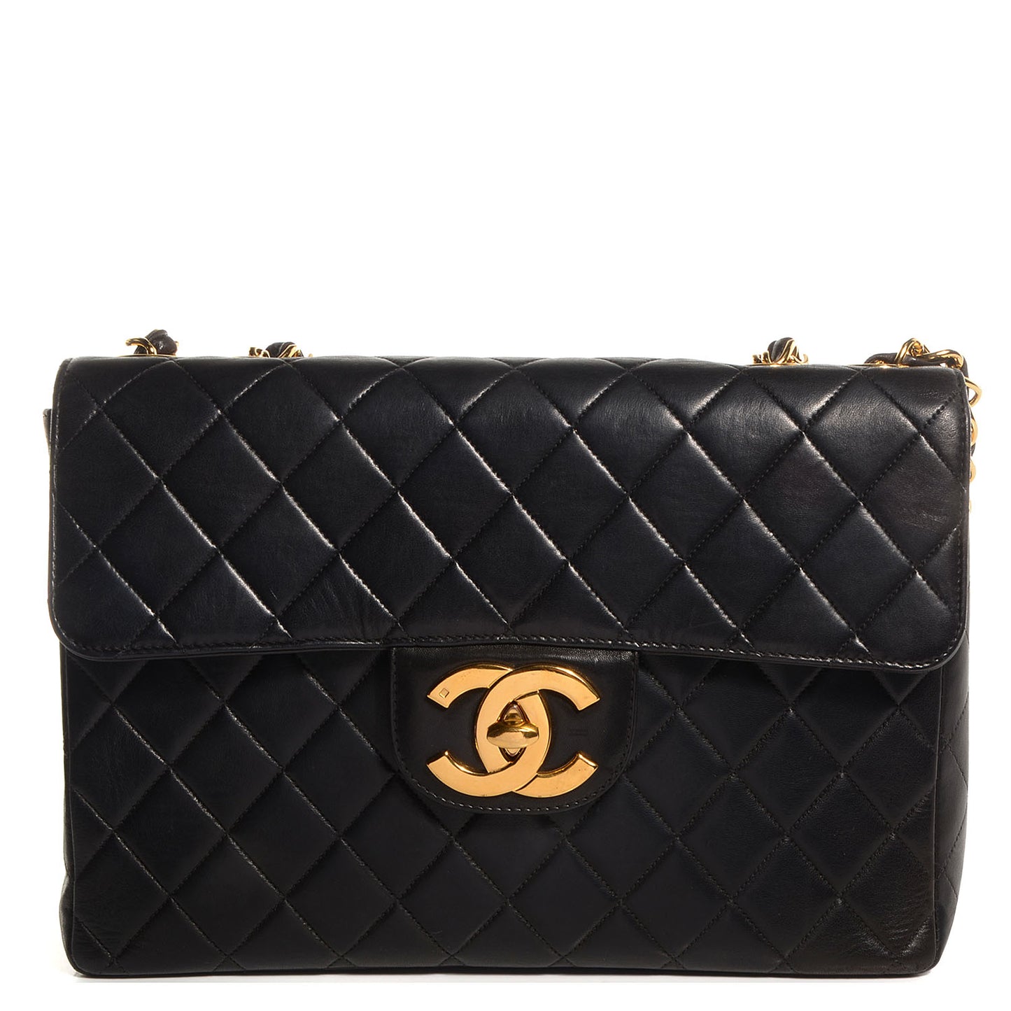 Lambskin Jumbo Flap Black