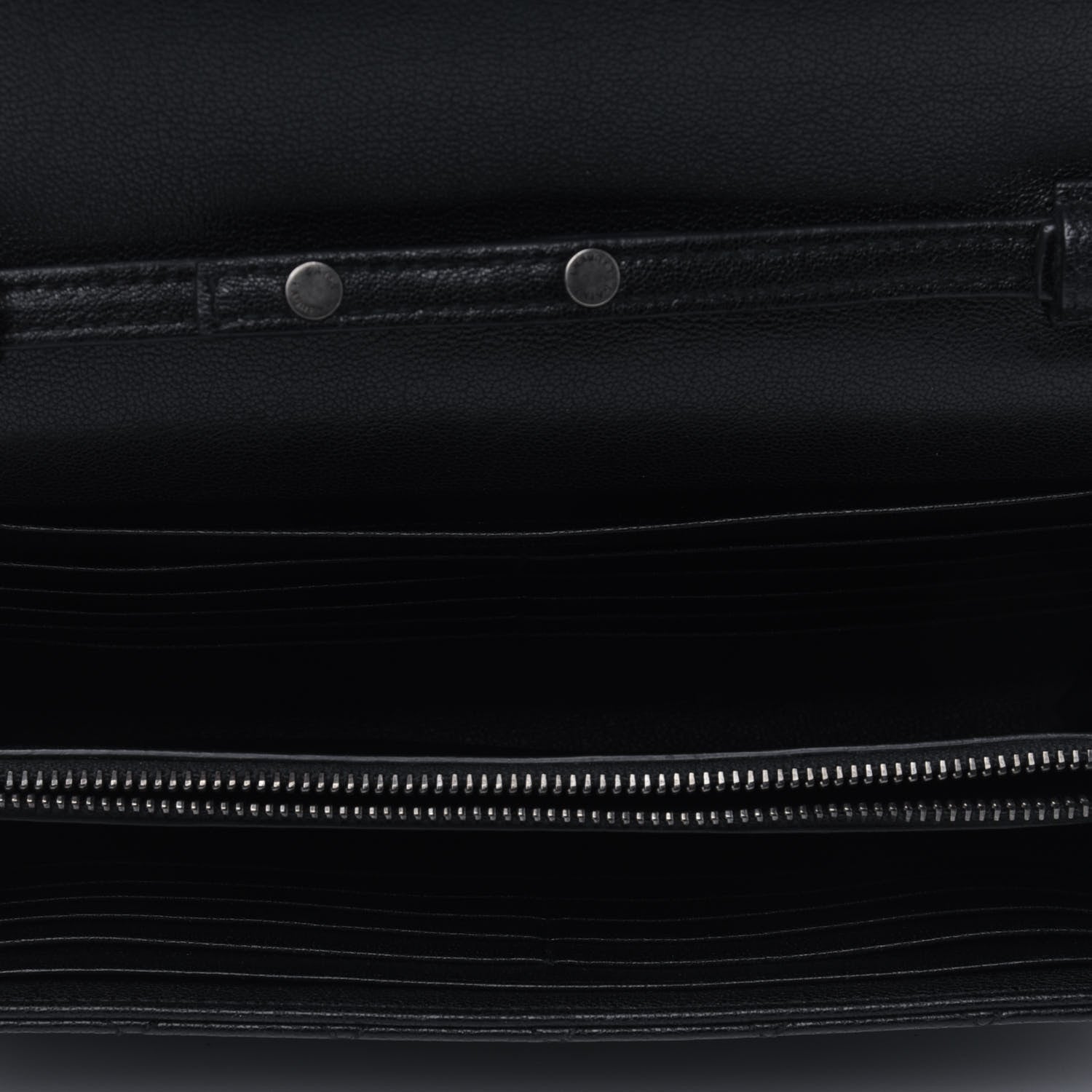 Saint Laurent Sheepskin Tri-Quilt Monogram Envelope Chain Wallet Black 5 of 13