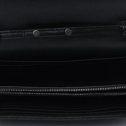 Saint Laurent Sheepskin Tri-Quilt Monogram Envelope Chain Wallet Black 5 of 13
