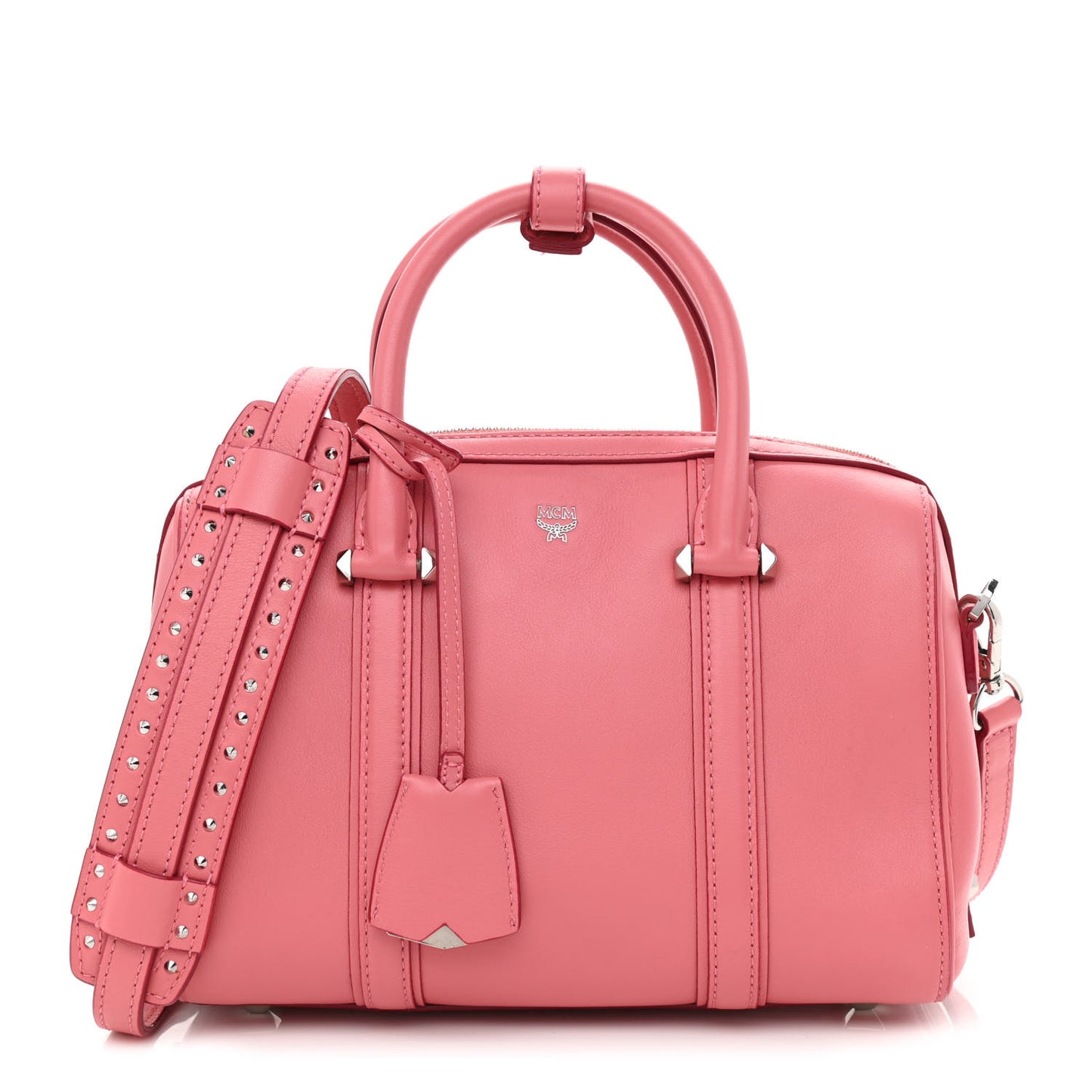 Calfskin Small Essential Boston Bag Pink