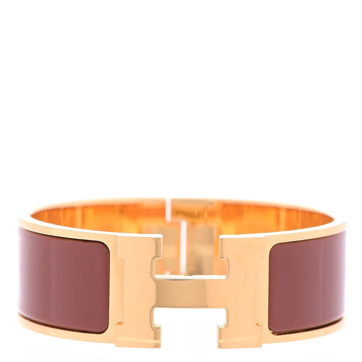 Enamel Wide Clic Clac H Bracelet PM Terracotta