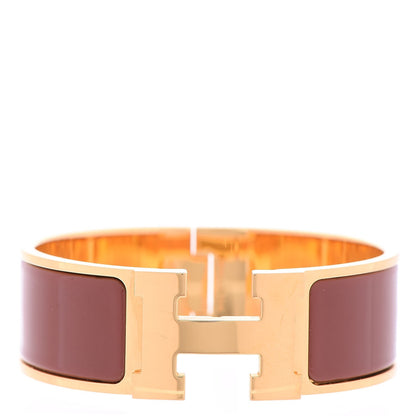 Hermes Enamel Wide Clic Clac H Bracelet PM Terracotta 1 of 6