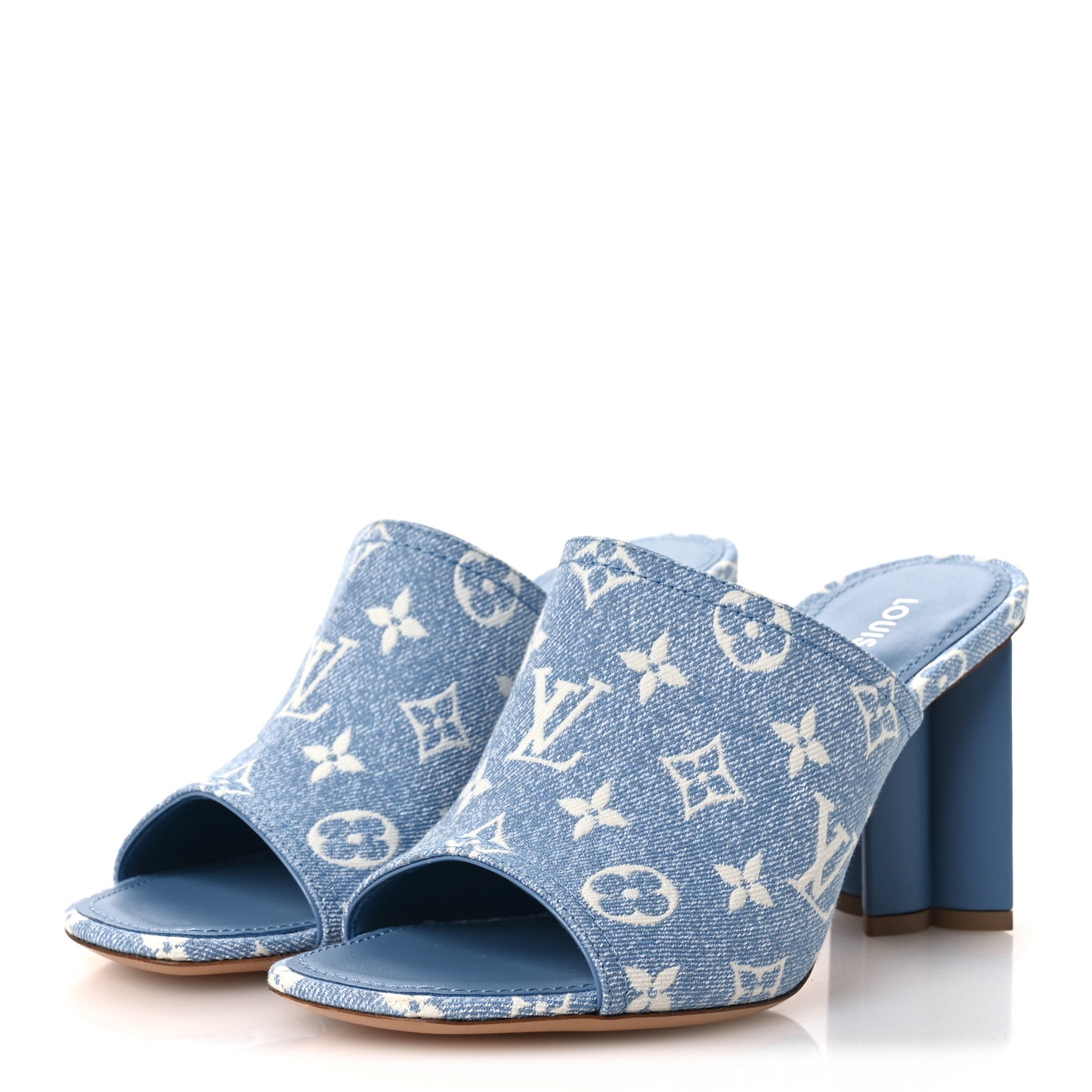 Denim Monogram Silhouette Mules 40 Blue