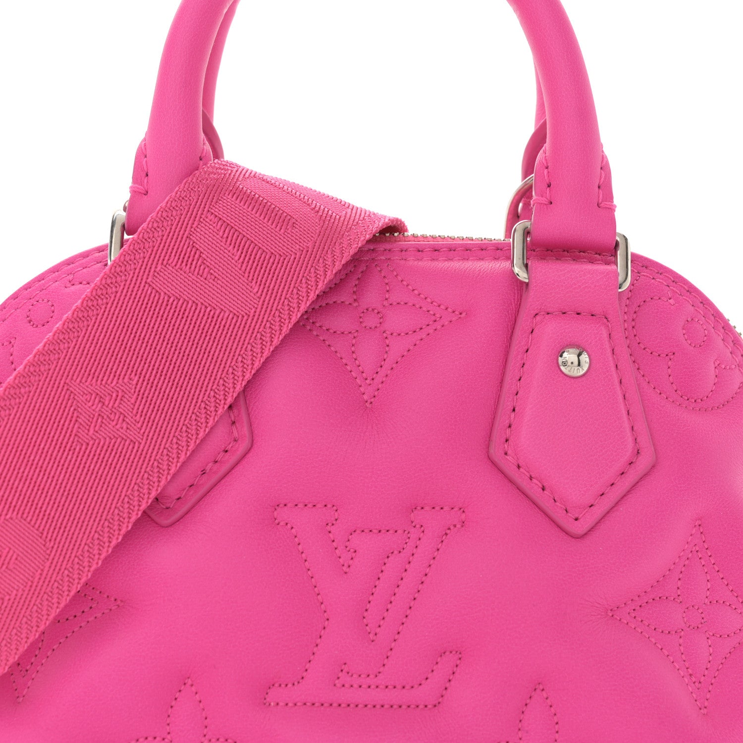 Louis Vuitton Calfskin Bubblegram Alma BB Rose Miami 7 of 11