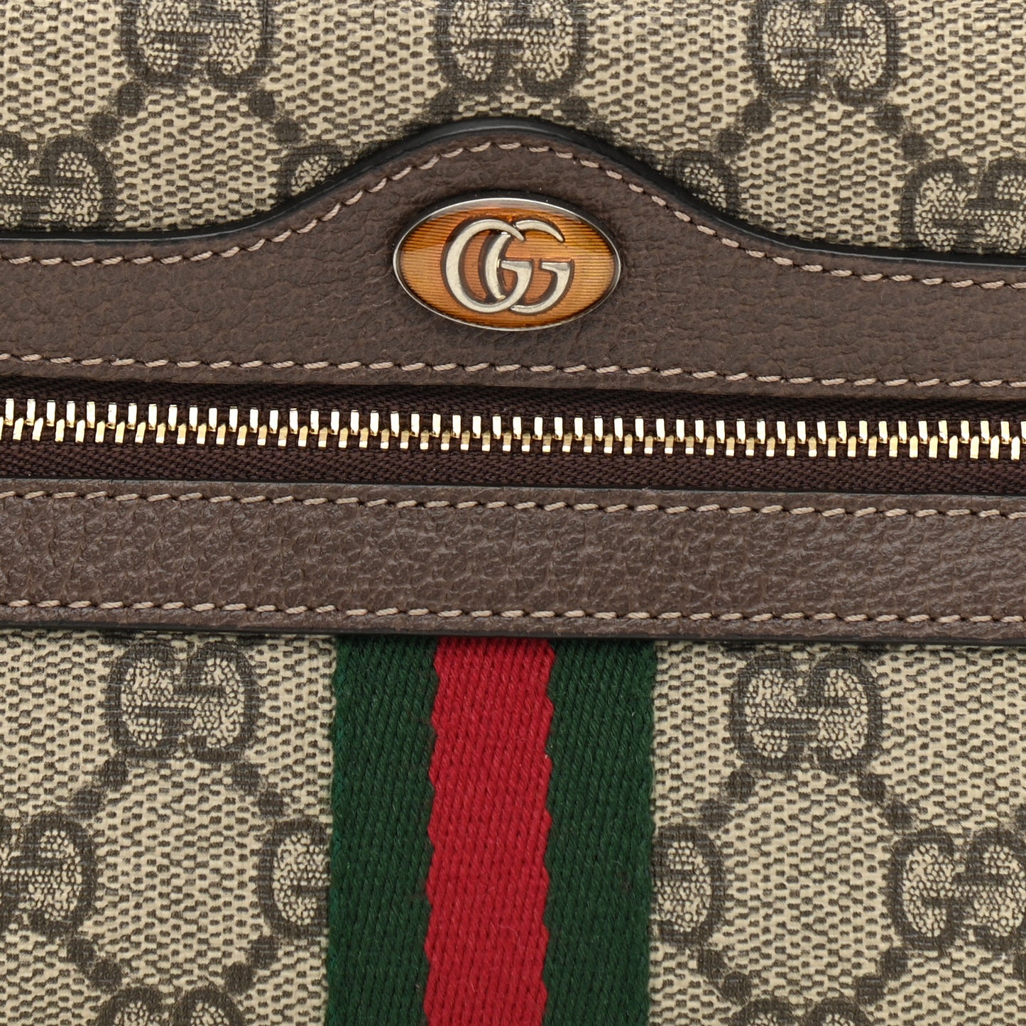 GG Supreme Monogram Web Mini Ophidia Shoulder Bag Brown