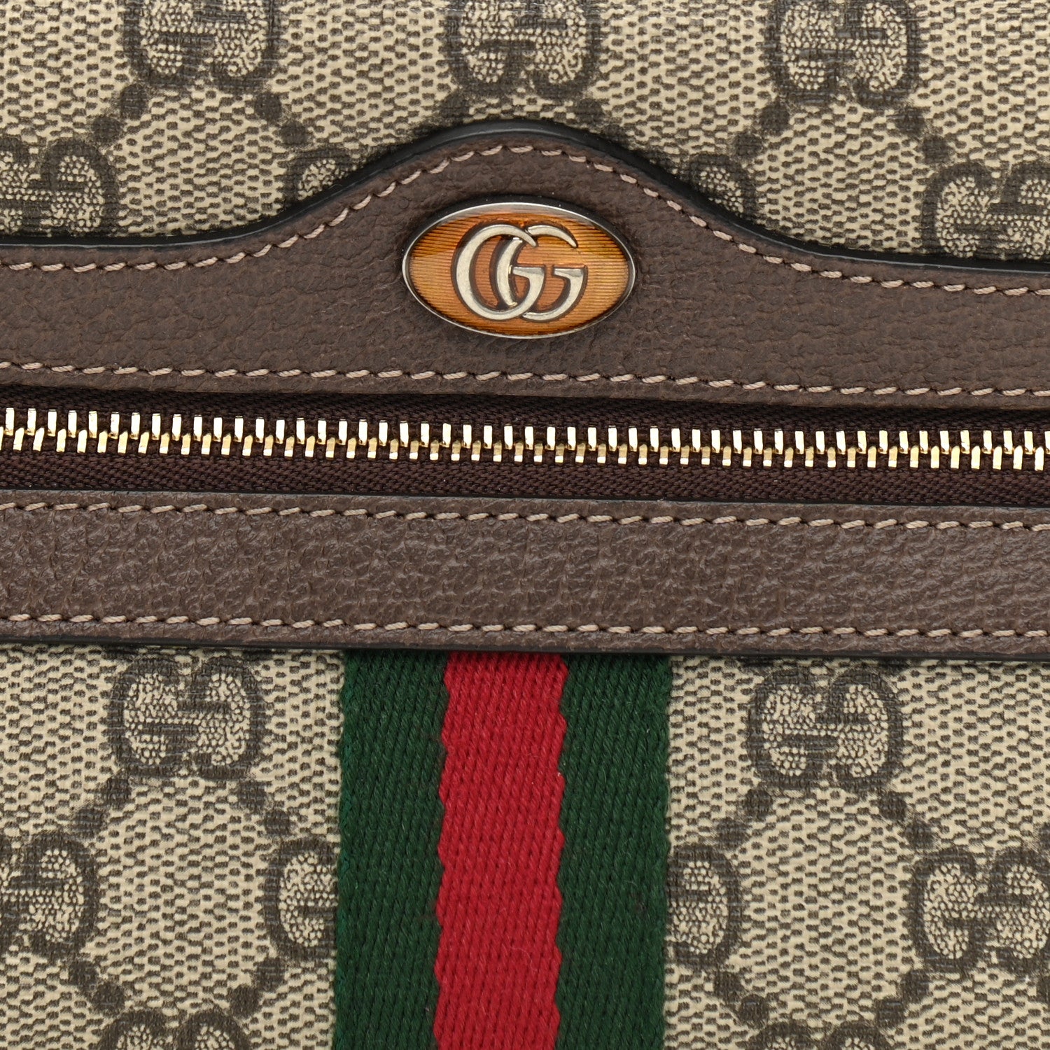Gucci GG Supreme Monogram Web Mini Ophidia Shoulder Bag Brown 8 of 8