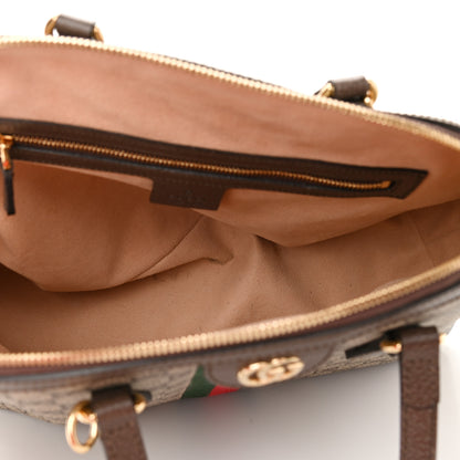 Gucci GG Supreme Monogram Web Medium Ophidia Top Handle Dome Bag Brown 4 of 9